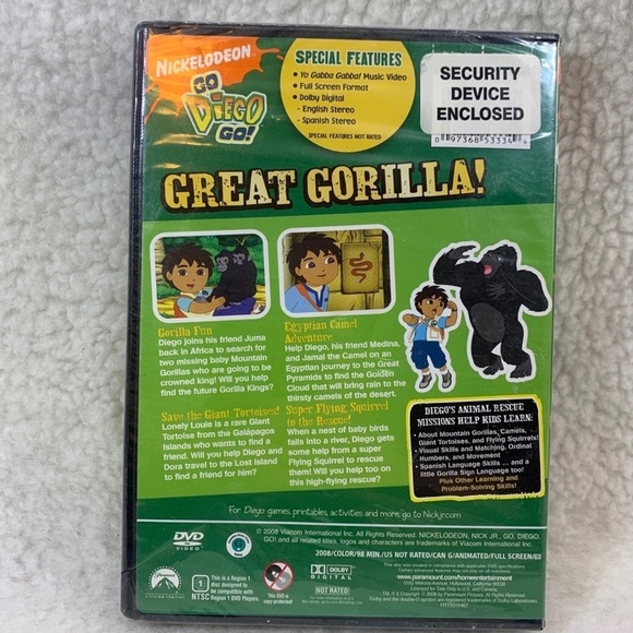Nickelodeon Go Diego Go Great Gorilla DVD NEW 2008 english spanish - Picture 2 of 7